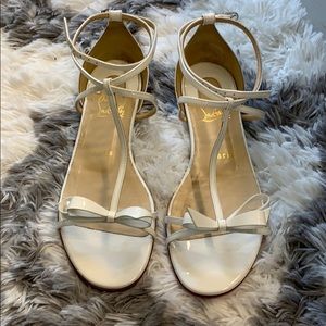 Christian Louboutin white Blakissima Flat Patent